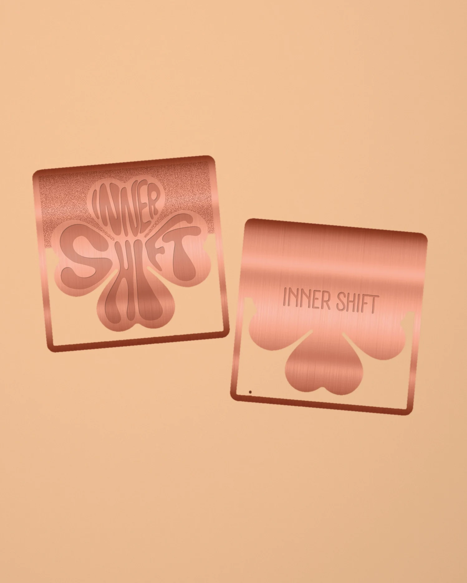 Le marque-page Inner Shift doré rose, recto et verso