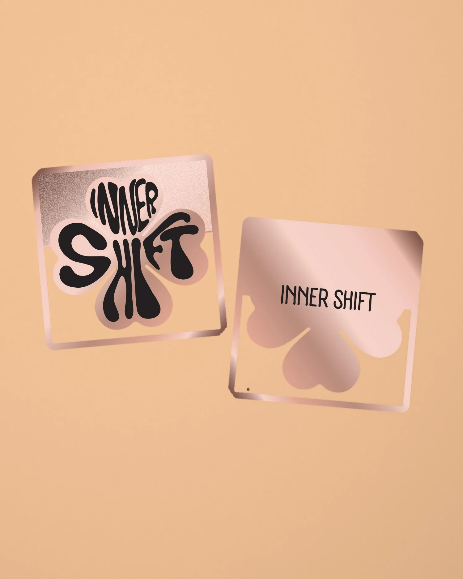Le marque-page Inner Shift doré rose et noir, recto et verso